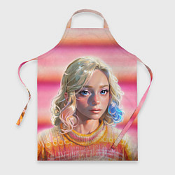 Фартук кулинарный Энид Синклер - арт и текстура розового свитера, цвет: 3D-принт