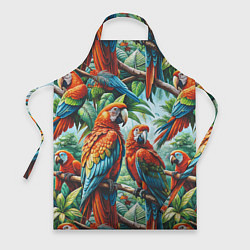 Фартук кулинарный Попугаи Ара - тропики джунгли, цвет: 3D-принт