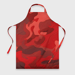Фартук кулинарный Красный камуфляж крупный, цвет: 3D-принт