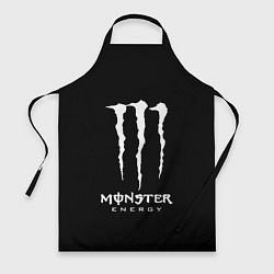 Фартук кулинарный Monster energy белое лого, цвет: 3D-принт