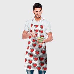 Фартук кулинарный Стикеры наклейки сердечки объемные, цвет: 3D-принт — фото 2