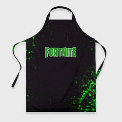 Фартук кулинарный Fortnite зеленый краски лого, цвет: 3D-принт