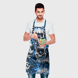 Фартук кулинарный Белые зубы и синие линии, цвет: 3D-принт — фото 2