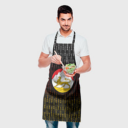 Фартук кулинарный Герб Осетии на фоне надписей, цвет: 3D-принт — фото 2