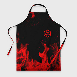 Фартук кулинарный Linkin Park красный огонь лого, цвет: 3D-принт