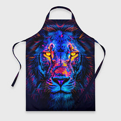 Фартук кулинарный Синий светящийся лев, цвет: 3D-принт