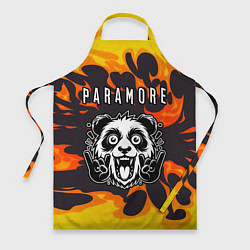 Фартук кулинарный Paramore рок панда и огонь, цвет: 3D-принт