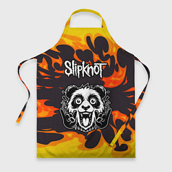 Фартук кулинарный Slipknot рок панда и огонь, цвет: 3D-принт