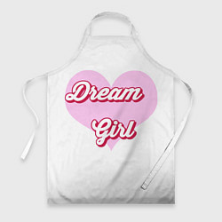 Фартук кулинарный Девушка-мечта и розовое сердце, цвет: 3D-принт
