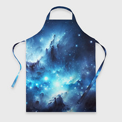 Фартук кулинарный Космический голубой пейзаж, цвет: 3D-принт