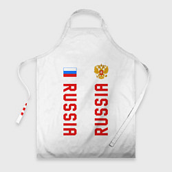 Фартук кулинарный Россия три полоски на белом фоне, цвет: 3D-принт