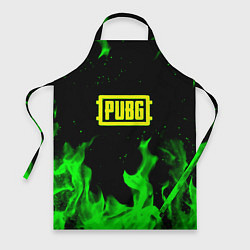 Фартук PUBG кислотное лого огненный стиль