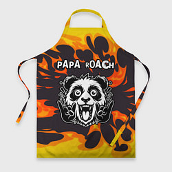 Фартук кулинарный Papa Roach рок панда и огонь, цвет: 3D-принт