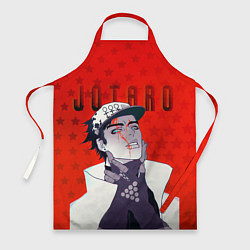 Фартук кулинарный Джотаро Куджо на фоне звездочек из ДжоДжо, цвет: 3D-принт