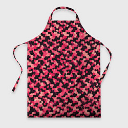 Фартук кулинарный Мозаика красно-бордовый, цвет: 3D-принт