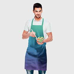 Фартук кулинарный Градиент зелёно-фиолетовый, цвет: 3D-принт — фото 2