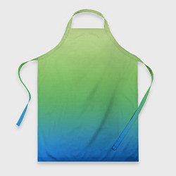Фартук кулинарный Градиент зелёно-голубой, цвет: 3D-принт