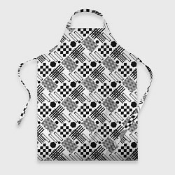 Фартук кулинарный Современный черно белый геометрический узор, цвет: 3D-принт