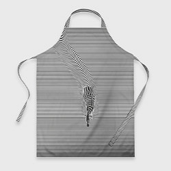 Фартук кулинарный Зебра плывущая в полосках, цвет: 3D-принт