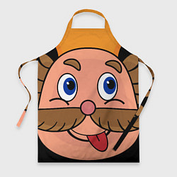 Фартук кулинарный Веселый король смайликов - Funny king emoji, цвет: 3D-принт