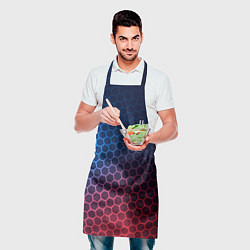 Фартук кулинарный Portal неоновые соты, цвет: 3D-принт — фото 2