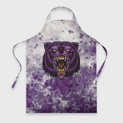 Фартук кулинарный Фиолетовый медведь голова, цвет: 3D-принт