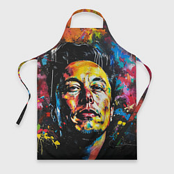Фартук кулинарный Граффити портрет Илона Маска, цвет: 3D-принт