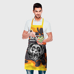 Фартук кулинарный Muse рок панда и огонь, цвет: 3D-принт — фото 2