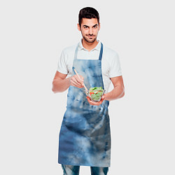 Фартук кулинарный Синяя абстракция паутина, цвет: 3D-принт — фото 2