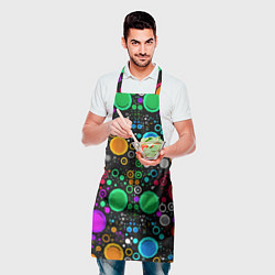 Фартук кулинарный Разноцветные круги, цвет: 3D-принт — фото 2