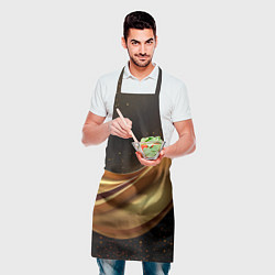 Фартук кулинарный Золотая стильная абстракция на черном фоне, цвет: 3D-принт — фото 2