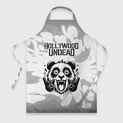 Фартук кулинарный Hollywood Undead рок панда на светлом фоне, цвет: 3D-принт