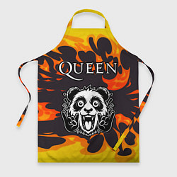 Фартук кулинарный Queen рок панда и огонь, цвет: 3D-принт