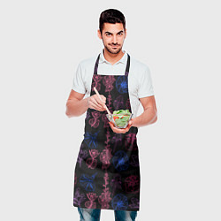 Фартук кулинарный Неоновые разноцветные цветы, цвет: 3D-принт — фото 2