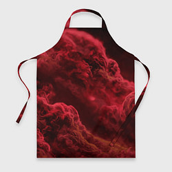 Фартук кулинарный Красный густой дым инферно - inferno red, цвет: 3D-принт