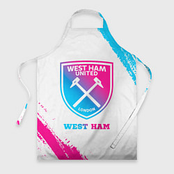 Фартук кулинарный West Ham neon gradient style, цвет: 3D-принт