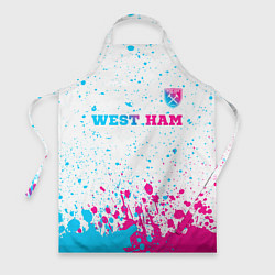 Фартук кулинарный West Ham neon gradient style посередине, цвет: 3D-принт