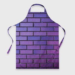 Фартук кулинарный Кирпичная стена фиолетовый паттерн, цвет: 3D-принт