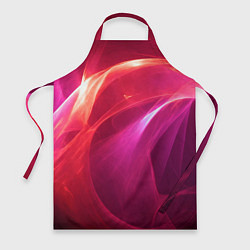 Фартук кулинарный Красно-розовый энергетический хаос волн, цвет: 3D-принт