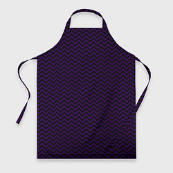Фартук кулинарный Чёрно-фиолетовый ломаные полосы, цвет: 3D-принт