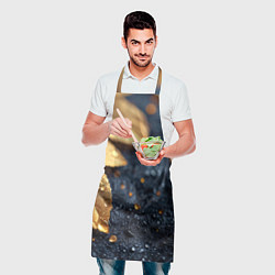 Фартук кулинарный Золотые листья на темном фоне, цвет: 3D-принт — фото 2