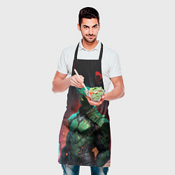 Фартук кулинарный Зелёный боевой киборг, цвет: 3D-принт — фото 2