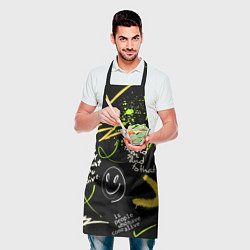 Фартук кулинарный Неоновый смайл, цвет: 3D-принт — фото 2