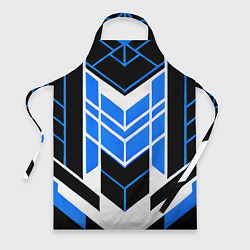 Фартук кулинарный Blue and black stripes on a white background, цвет: 3D-принт
