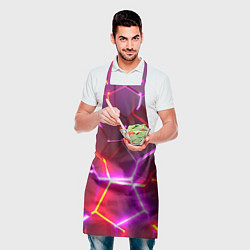 Фартук кулинарный Красные плиты с фиолетовым свечением, цвет: 3D-принт — фото 2