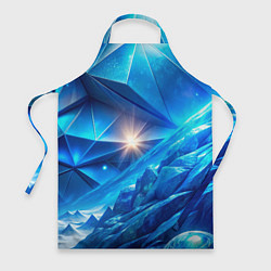Фартук Синяя объемная абстракция со вспышкой