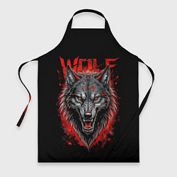 Фартук кулинарный Wolf red blood, цвет: 3D-принт