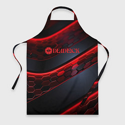 Фартук кулинарный Deadlock logo красные соты и неон, цвет: 3D-принт