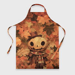 Фартук кулинарный Тыквенный Джек в осенних листьях, цвет: 3D-принт