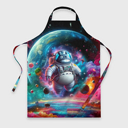 Фартук кулинарный Astronaut Totoro in neon space - ai art fantasy, цвет: 3D-принт